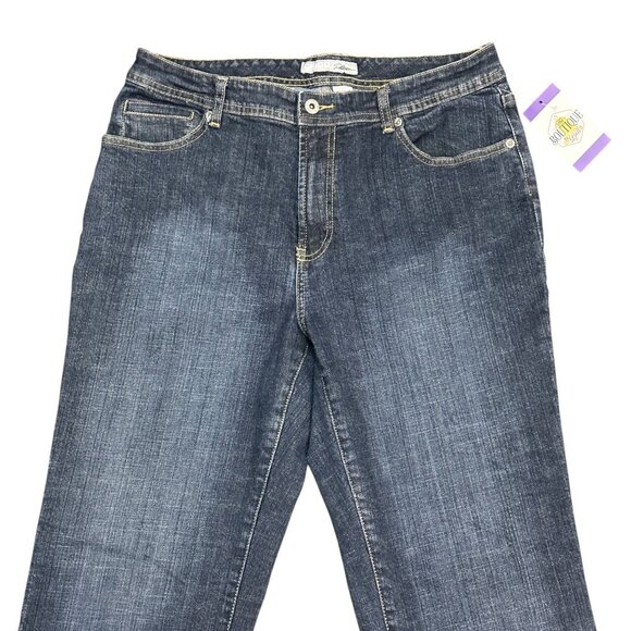 Vintage Chicos Platinum Denim Bootcut Jeans Womens 12 Reg High Rise Stretch - Picture 5 of 13